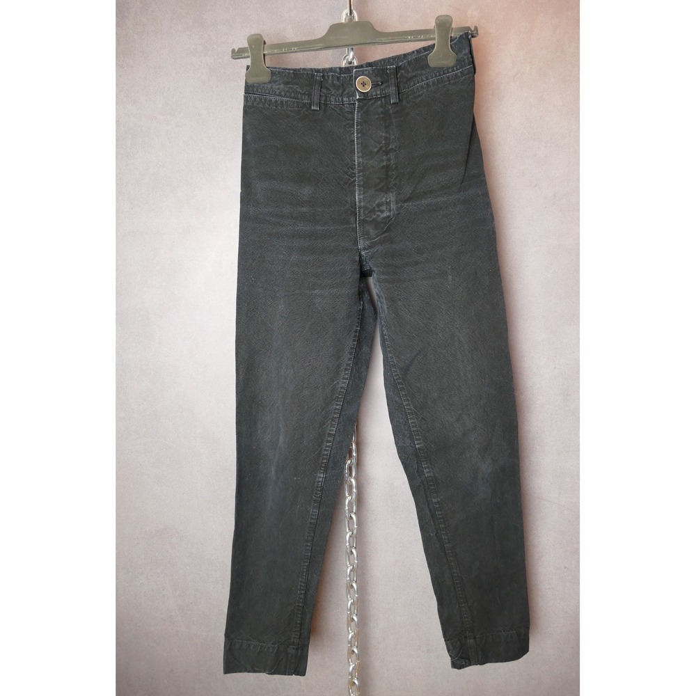 Jesse Kamm High Waist Cotton Canvas Trousers‎ Black 26x28 Size 2
